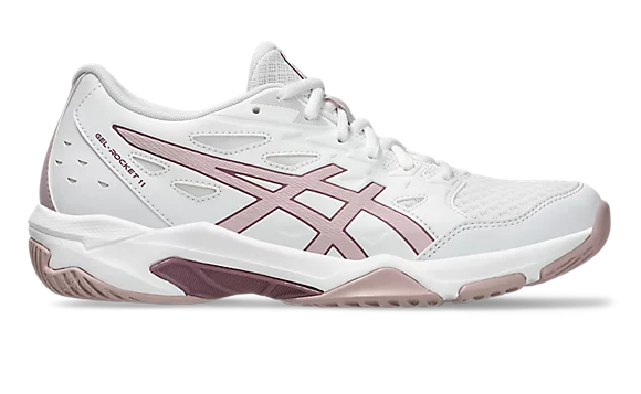 Asics Women's Gel-Rocket 11 -White/Watershed Rose - Click Image to Close